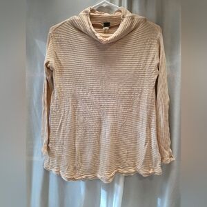 We The Free Peach Ribbed Cowl Neck Top
